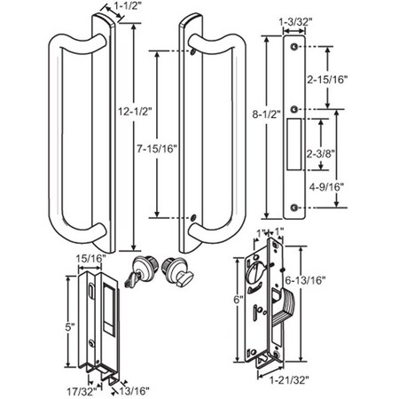 Strybuc Patio Door Handle 13-489WKA